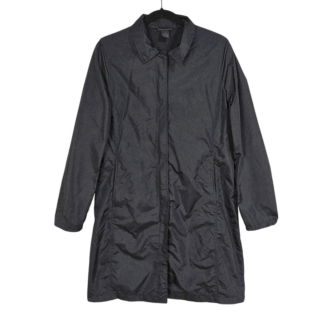The Limited Black Nylon Zip Trench Coat M Gorpcore Minimalist Packable Jacket